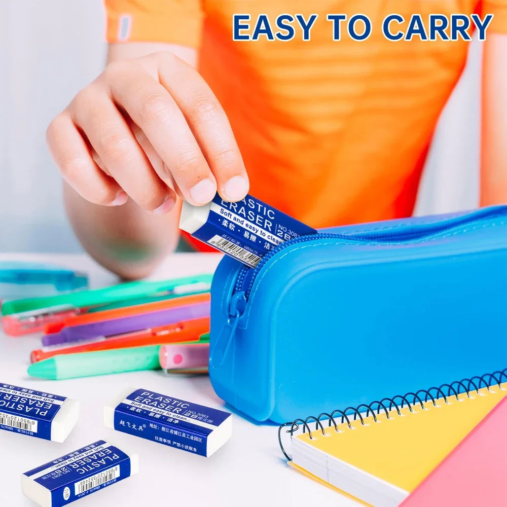 1-90Pcs Soft 2B Pencil Eraser PVC Plastic Rubber Eraser Sketches Paintings Fine Arts Eraser for School Office Drawing Sketches