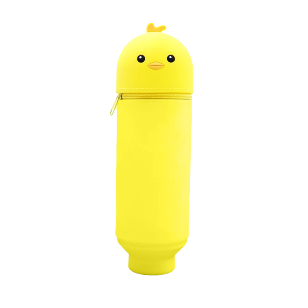 1pc Cartoon Foldable Pencil Case Silicone Dirt Resistant Pen Container Animal Shape Rabbit Shark Pen Box for Students