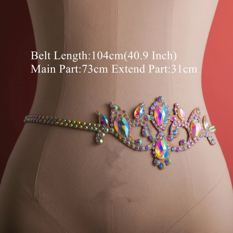 Lumaira - 
Sparkle Belly Dance Waist Chain Belt Shine Layered Rhinestone Body Jewelry Accessories Bikini Chain Adjusyable for Women Girls