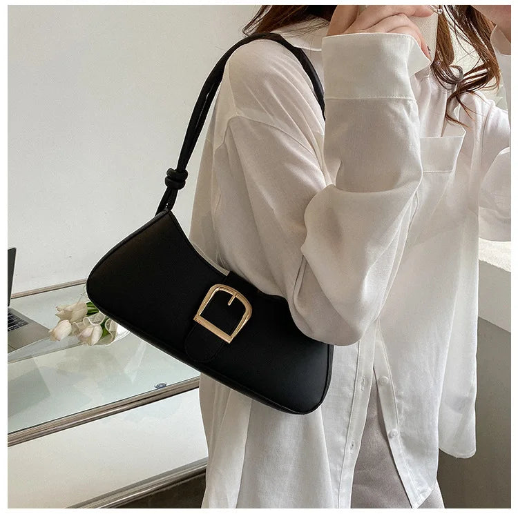 KIRA - 
Women's Shoulder Bag Solid Color Popular Small Bag Trend Summer 2025 New Trendy Crossbody Bag Texture Shoulder Underarm Bag