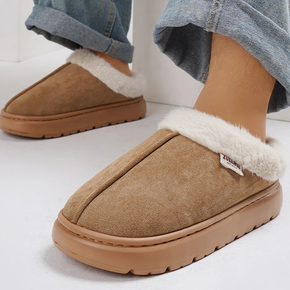 Litfun -  Platform Women Fluffy Slippers Winter High Quality Plush Women Cotton Shoes Ladies Fur House Slippers Warm Fuzzy Slides