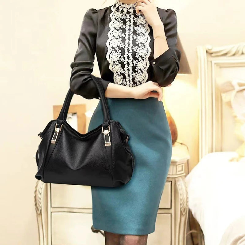 MODI - 
Casual Fashion Women Shoulder Bag Solid Color Soft Large Capacity Bag Crossbody Handbag