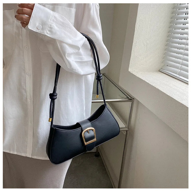 KIRA - 
Women's Shoulder Bag Solid Color Popular Small Bag Trend Summer 2025 New Trendy Crossbody Bag Texture Shoulder Underarm Bag