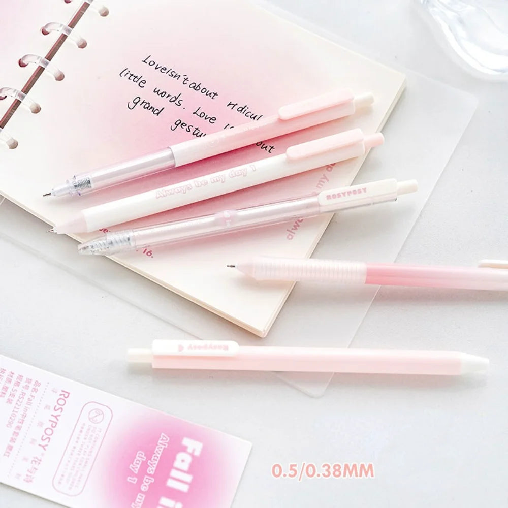 5Pcs/box Gradient Gel Pen Set Hand Account INS Good-looking 0.5mm/0.38mm Pen For Student Stationery Supplies Office Accessories