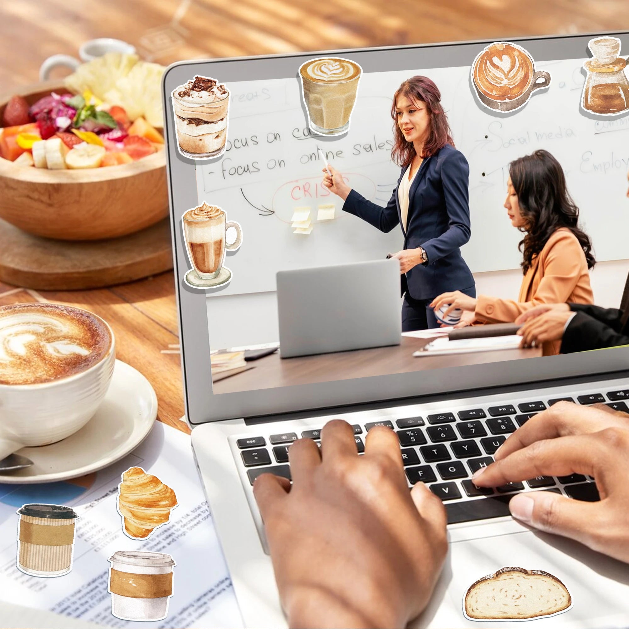 12/24/36pcs Coffee Theme Sticky Notes Set, Self-Stick Notes Pads, Writing Memo Pads for Office Home Use Kids Gifts Supplies