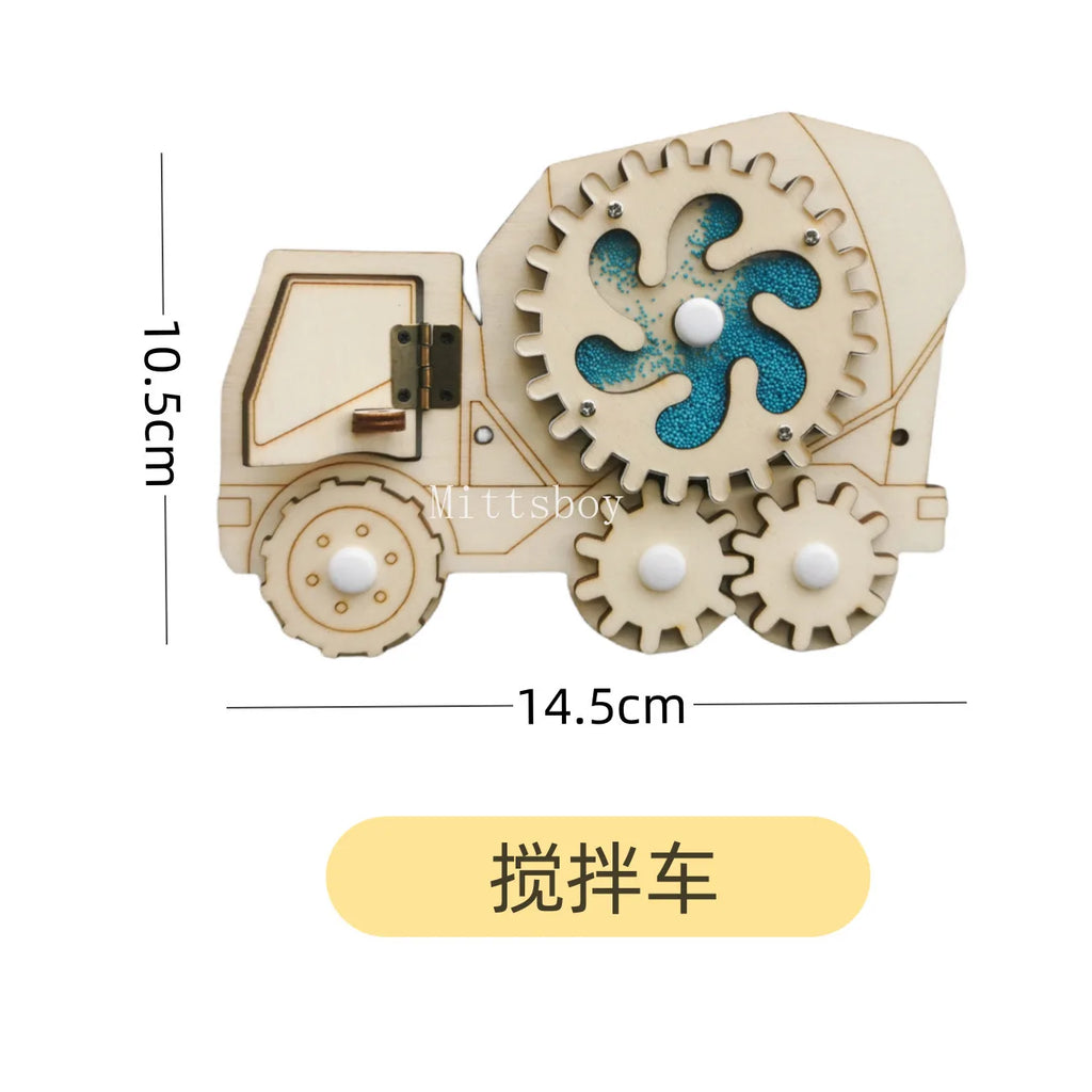 2024 DIY Montessori Busy Board  Accessories Wooden Graffiti Digit Early Ball Sequin Helicopter Educational Toy For Children Gift