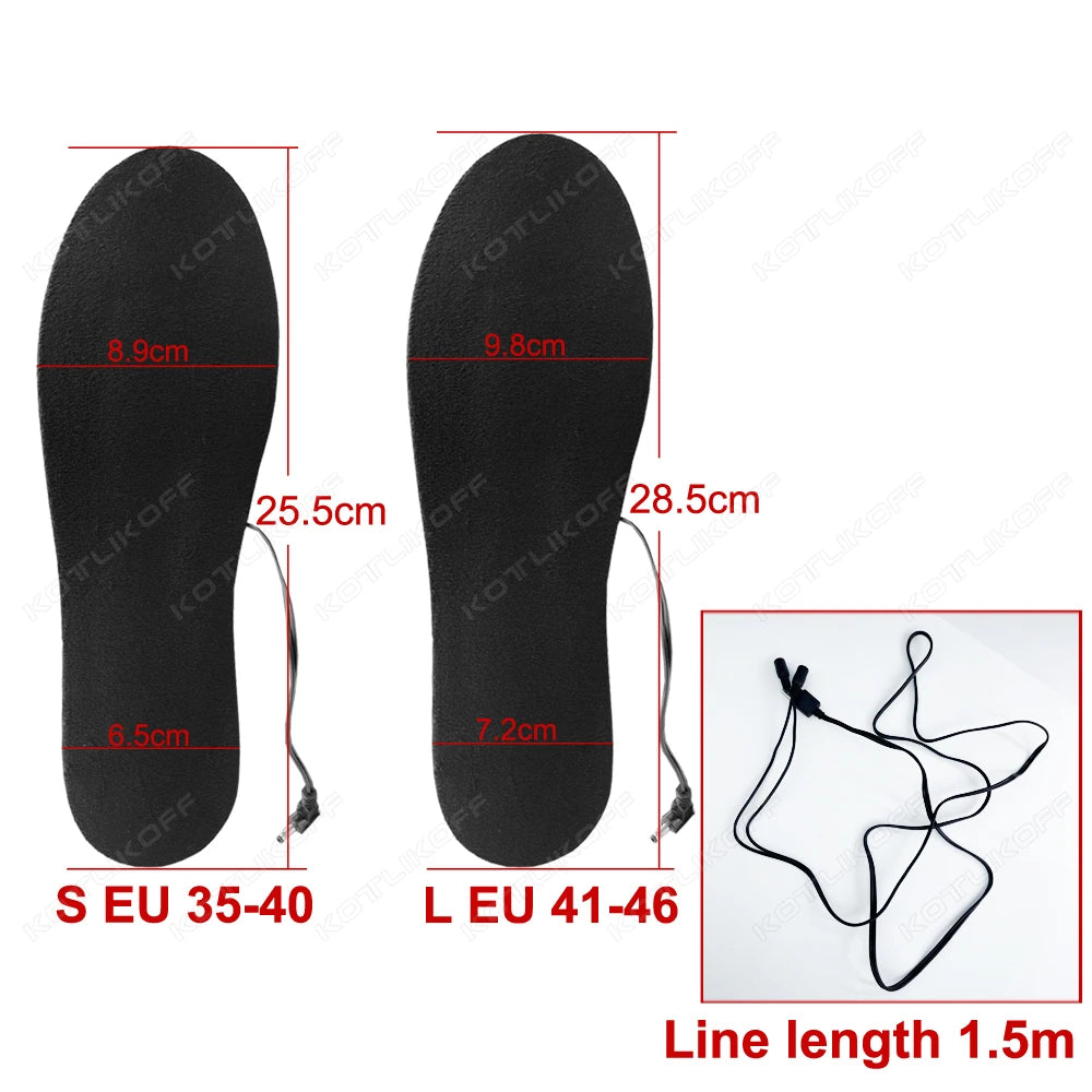HeatWalk - USB Heated Shoe Insoles Rechargeable Free to Cut Washable Winter Outdoor Skiing Foot Warmers Warm Insoles For Shoes
