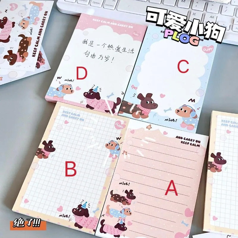 Dachshund Puppy A7 Sticky Note Book Ins High-value Student Writing Silky Opaque Ink Notepad