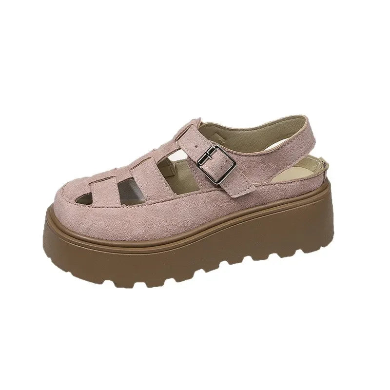 ROMIVA - 
Roman Style Thick Heel Clog Shoes Women's Sandals Breathable Upgraded Version Summer New Hollow out Design Platform Slippers