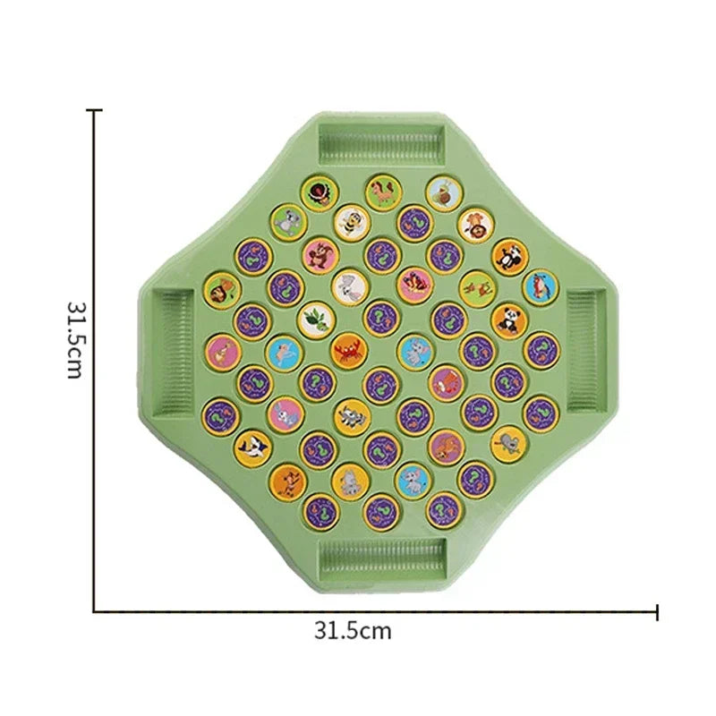 Kids Battle Chess Educational Toy Observation Concentration Training Fun Animal Flip Chess Parent-child Interactive Game Toys