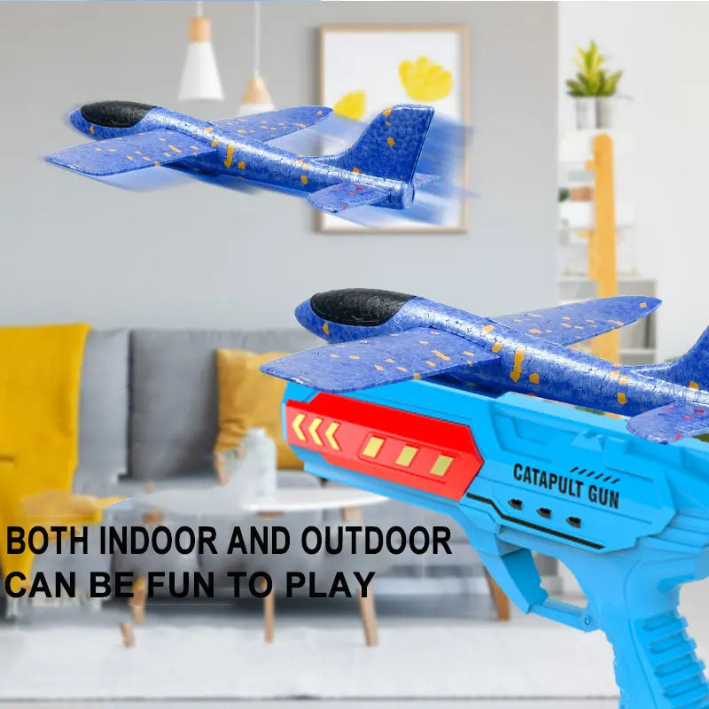 Airplane Launcher Toys Outdoor Sports Flying Toys Children's Foam Ejection Aircraft Toys Birthday Gifts for Boys Girls