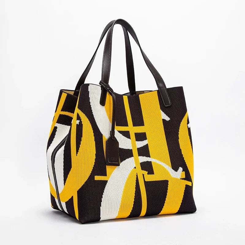 Koro - 
Women's Large Capacity Shoulder Bag Outer Exquisite Ladies Handbag Fashion Classic New Solid Color Fly Weaving Handmade