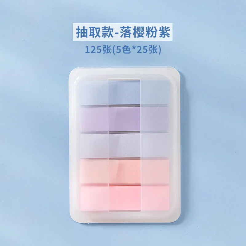 1 PC PET Transparent Index Sticker Morandi Sticky Note Sticker Sticky Note 5 * 20  Office Accessories  Sticky Notes
