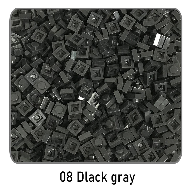 100Pcs DIY Bricks Parts 3024 1x1 Plate Educational Tech Construction Assmble Compatible Block Parts Toys for Child Kids