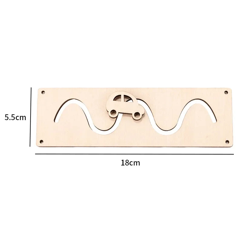 DIY Busy Board Montessori Hot  Air Dalloon Carriage Door Educational Toy Wood Chip Graphic Pairing Wooden Part For Childre Gifts