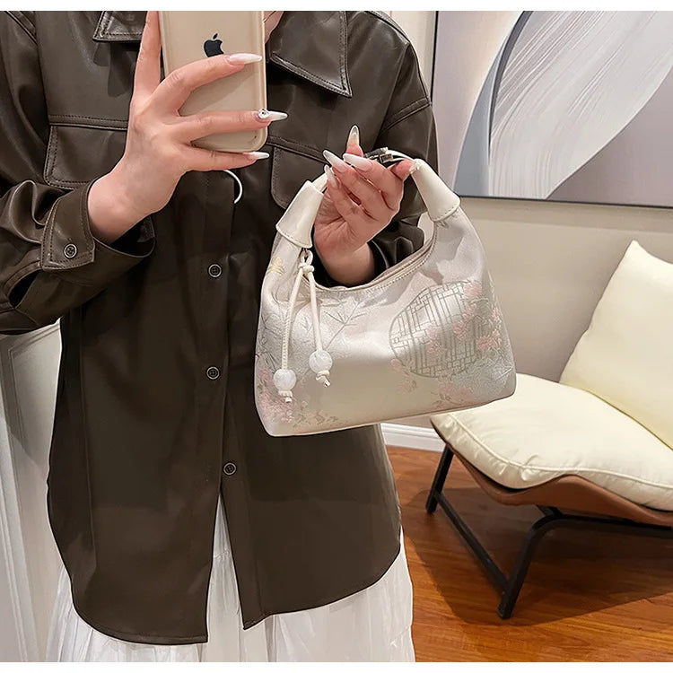 RUNA - 
Fashionable Chinese Embroidery Handbag Brand Versatile Shoulder Bag 2025 New Chinese Style Tote Bag Trend Designer Travel Wallet