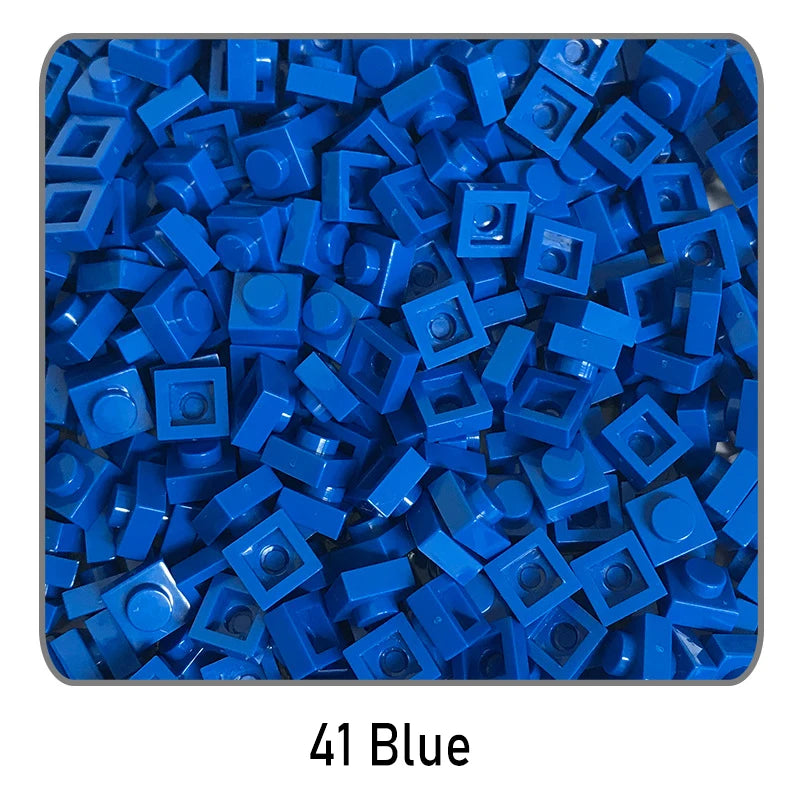 100Pcs DIY Bricks Parts 3024 1x1 Plate Educational Tech Construction Assmble Compatible Block Parts Toys for Child Kids