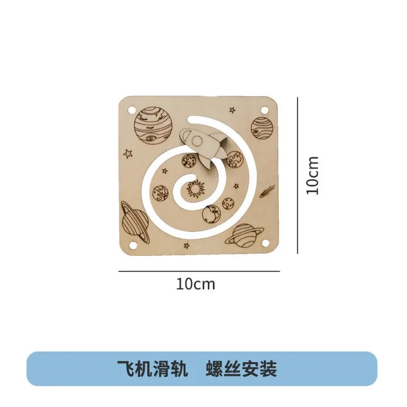 2024 Baby DIY Montessori Busy Board Wooden Accessories Castle Animal Letters Number Movement Educational Toys For Children Gifts