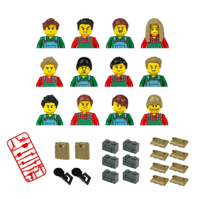 Building block toys, mini figures, character action figures, city people, building block accessory sets, children's gifts