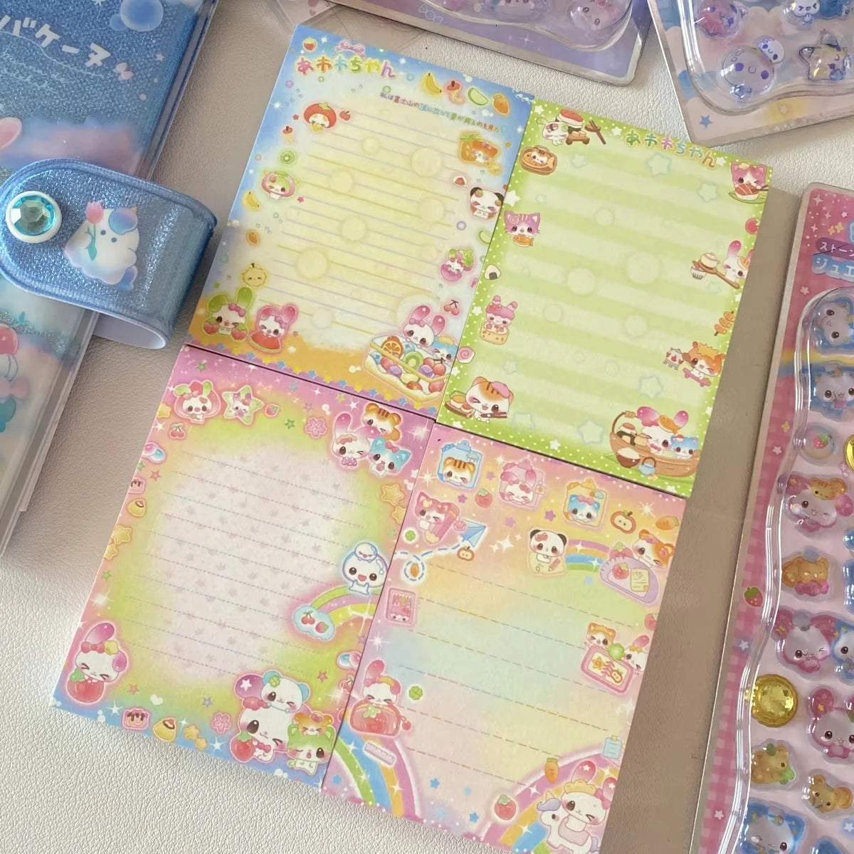 MINKYS 50 Sheets Kawaii Rainbow Bear Memo Pads Paper To Do List Journal Note Paperlaria DIY Material Stationery