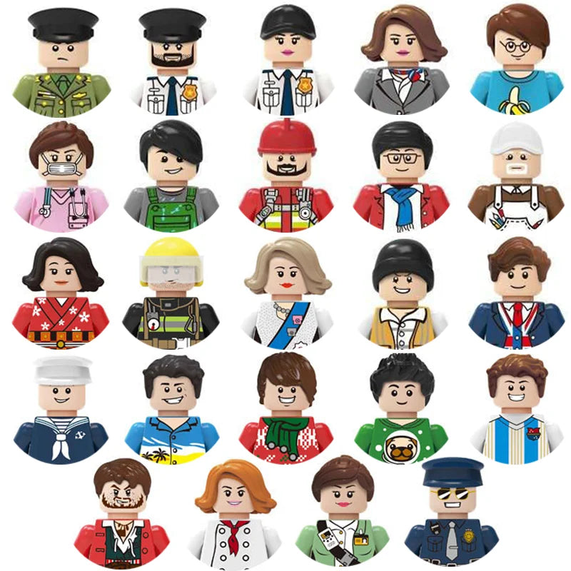 Building block toys, mini figures, character action figures, city people, building block accessory sets, children's gifts