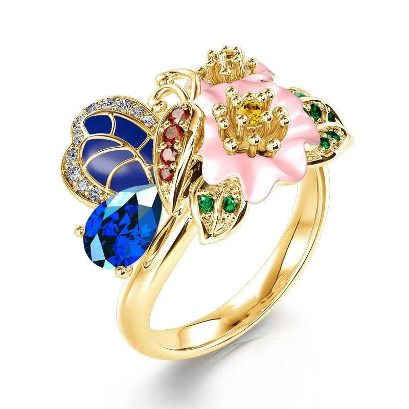 Lumea - 
New jewelry, exquisite decoration, fashionable butterfly pattern women's ring