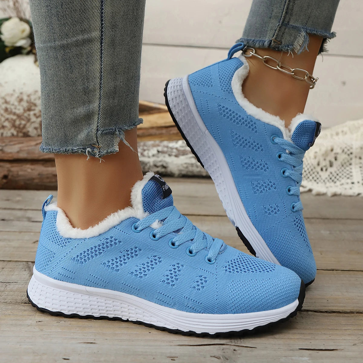 SleekRanch - Winter Warm  Casual Sports Shoes  Women's Fleece-lined High-top Sneakers