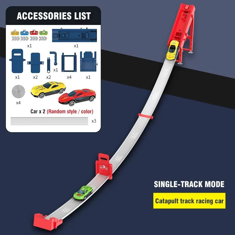 Race Track Car Ramp Toy Educational Game For Boys Children 3 4 5 Year Racing Gliding Track Toys Puzzle Gliding Rail Car Park Toy