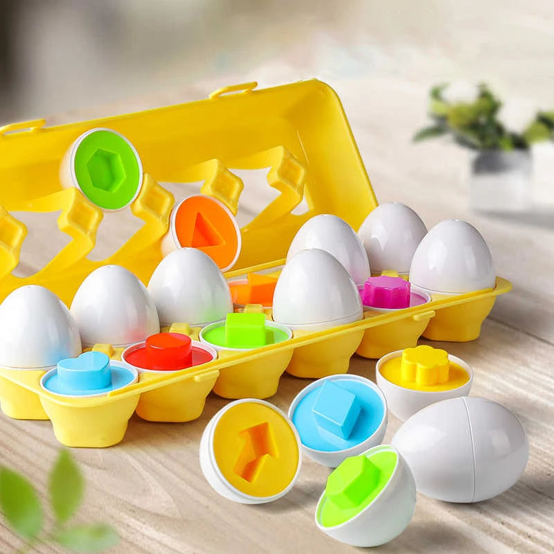 Montessori Educational Toys 1 2 3 Year Children Toy Easter Egg Baby Sensory Puzzle Smart Eggs Colors Shape Matching Sorter Games