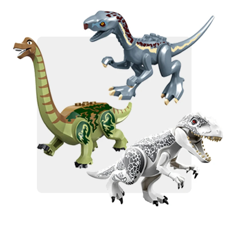 Jurassic World Dinosaurs Velociraptor Triceratops Indominus T-Rex Model Assemble Educational Building Blocks Toys For Kids Gifts