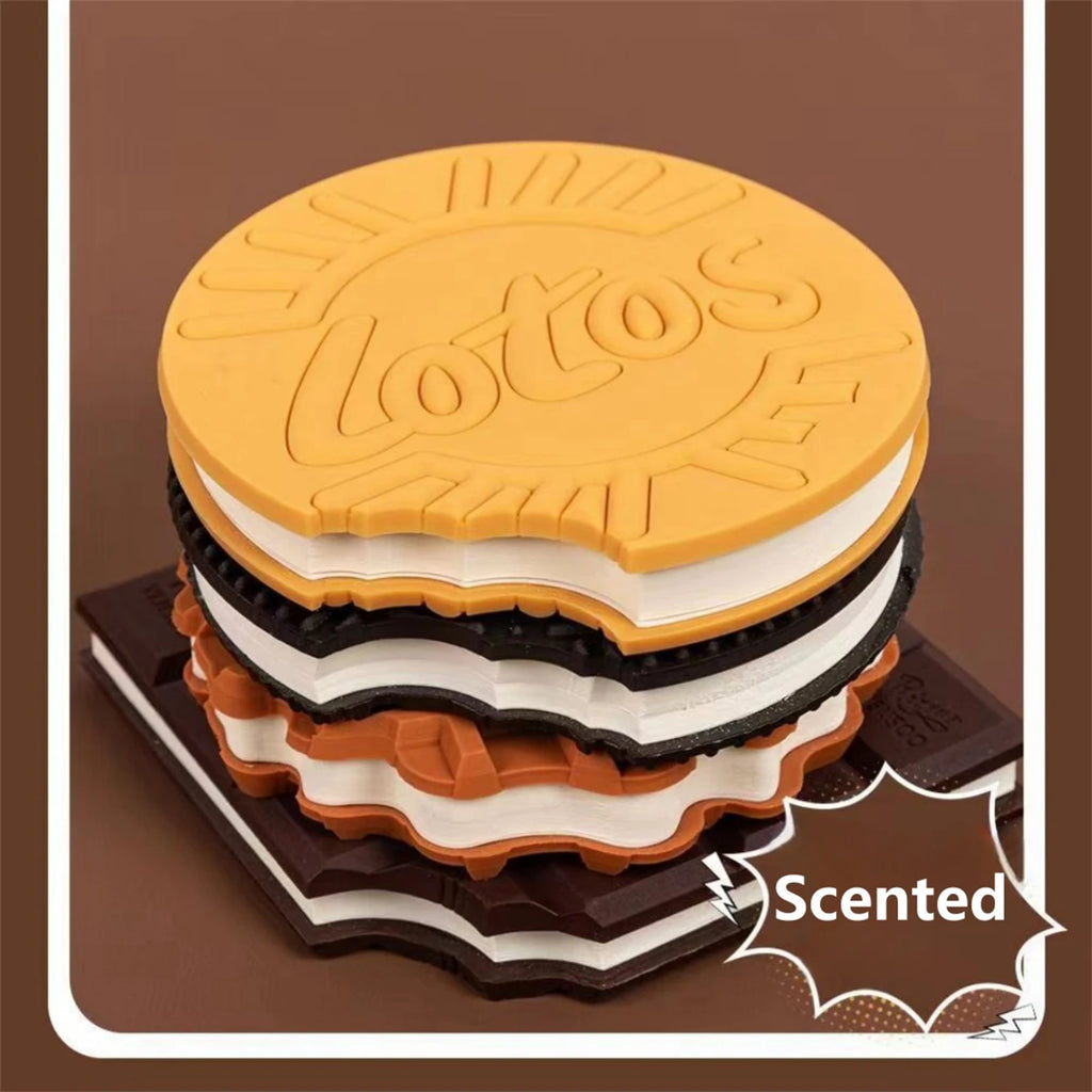 80 Pages/Set Scented Chocolate, Cream & Strawberry Flavored Creative Pocket Notepads, Chocolate&Cookie Shaped, Tear-off Memo Pad