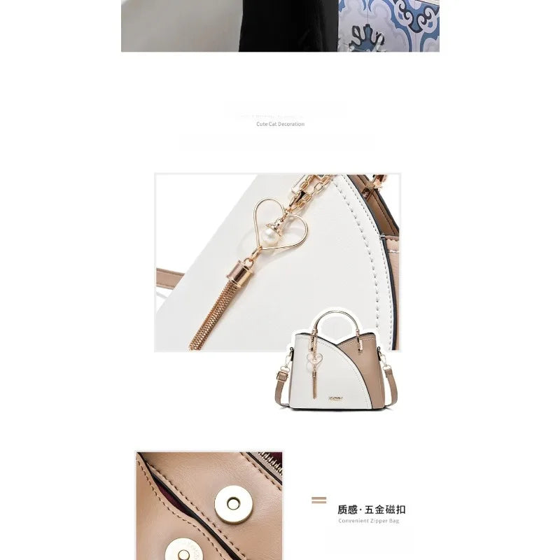 LUNI - 
Fashionable handbag Korean color-blocking large capacity women's bag fashionable one-shoulder crossbody bag bucket bag