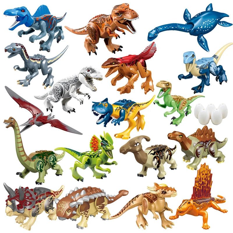 Jurassic World Dinosaurs Velociraptor Triceratops Indominus T-Rex Model Assemble Educational Building Blocks Toys For Kids Gifts