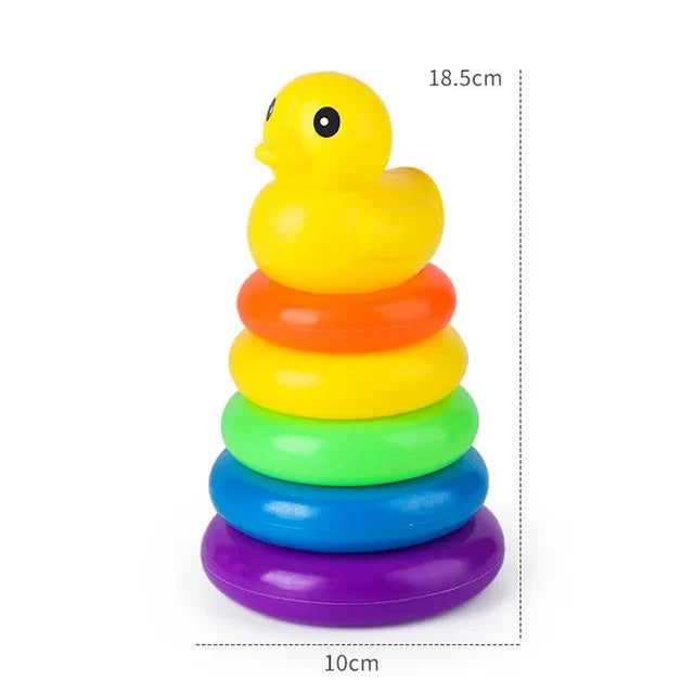 Montessori Stacking Toys for Babies 0 12M Rainbow Ring Stacker Baby Stacking Tower for Toddlers Educational Learning Sensory Toy