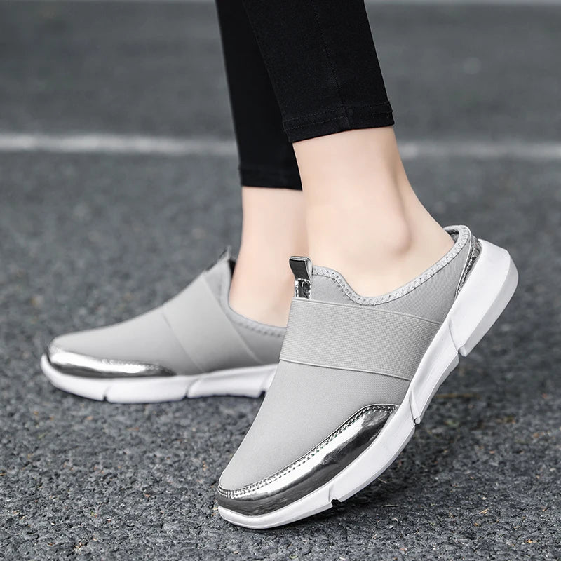 Breathable Light - Women Mules New Casual Half Slippers Outdoor Flats Zapatos De Mujer Quality Shoes for Woman Slippers Plus Size