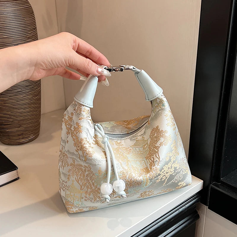 RUNA - 
Fashionable Chinese Embroidery Handbag Brand Versatile Shoulder Bag 2025 New Chinese Style Tote Bag Trend Designer Travel Wallet