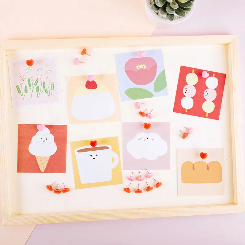 50pcs Heart Shape Push Pins Cork Board Thumb Tacks for Bulletin Board Office School Supplies Arts Crafts Stationery Accessories