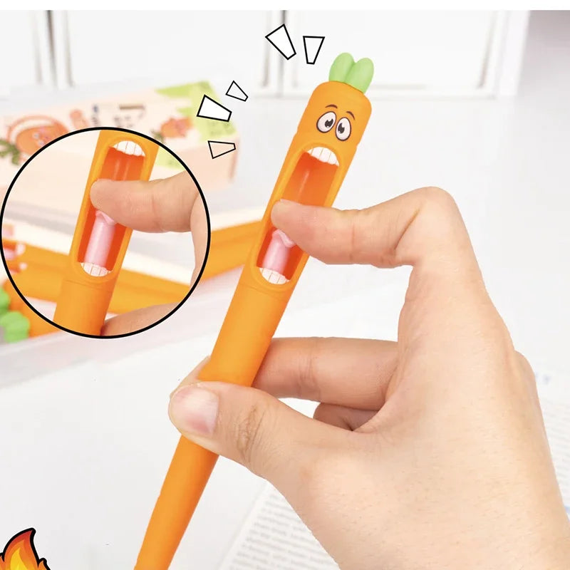 1-4 pcs Amusing Stationery Kawaii Gel Pen School Office Supplies Creative Carrot Funny Recreation Cute Gel Pen