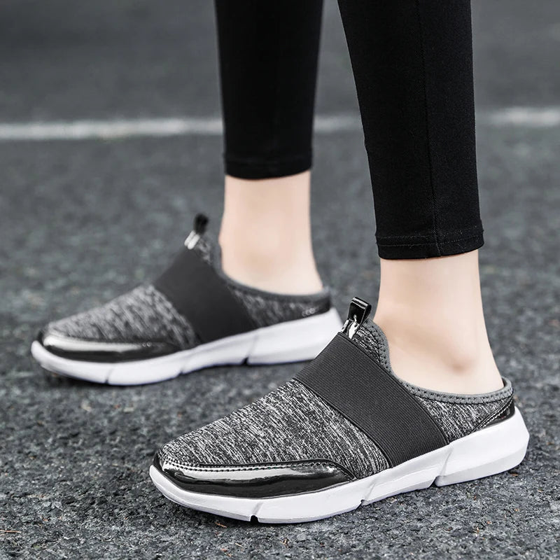 Breathable Light - Women Mules New Casual Half Slippers Outdoor Flats Zapatos De Mujer Quality Shoes for Woman Slippers Plus Size