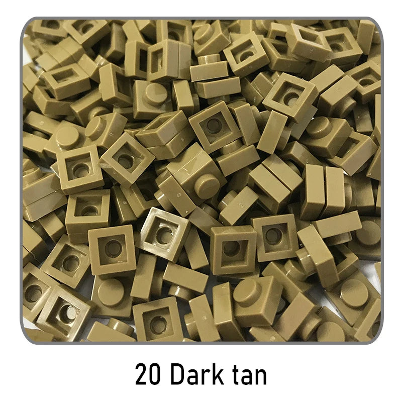 100Pcs DIY Bricks Parts 3024 1x1 Plate Educational Tech Construction Assmble Compatible Block Parts Toys for Child Kids