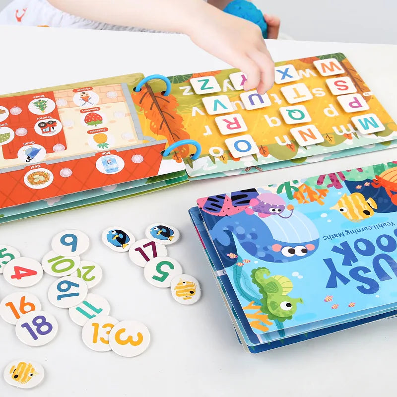 Busy Book Sticker Quiet Book for Kids Montessori Early Educational Toy Toddlers Matching Puzzles Game Baby Learning Toys Gifts