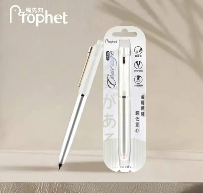 PROPHET COURAGE Gel Pen 0.5mm Rose Gold Pen Clip Low Center of Gravity CS Double-ball Pen Tip Alpha Gel Drop-resistant