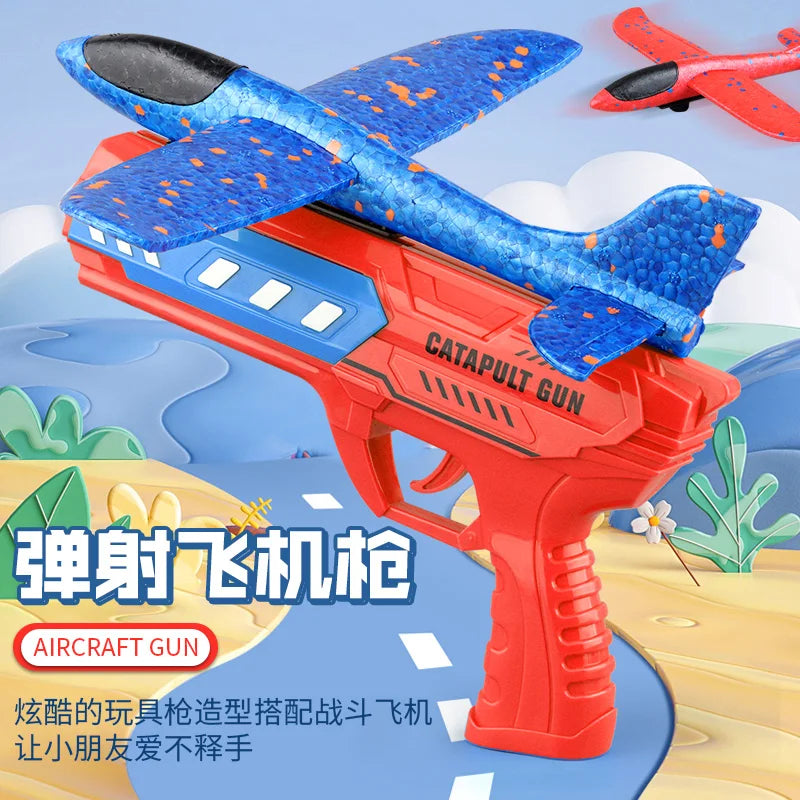 Airplane Launcher Toys Outdoor Sports Flying Toys Children's Foam Ejection Aircraft Toys Birthday Gifts for Boys Girls