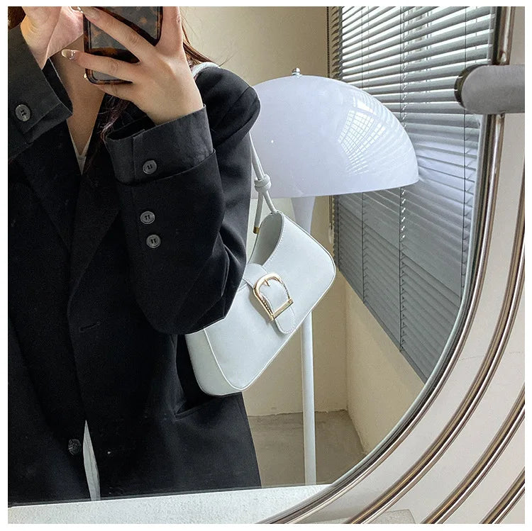 KIRA - 
Women's Shoulder Bag Solid Color Popular Small Bag Trend Summer 2025 New Trendy Crossbody Bag Texture Shoulder Underarm Bag
