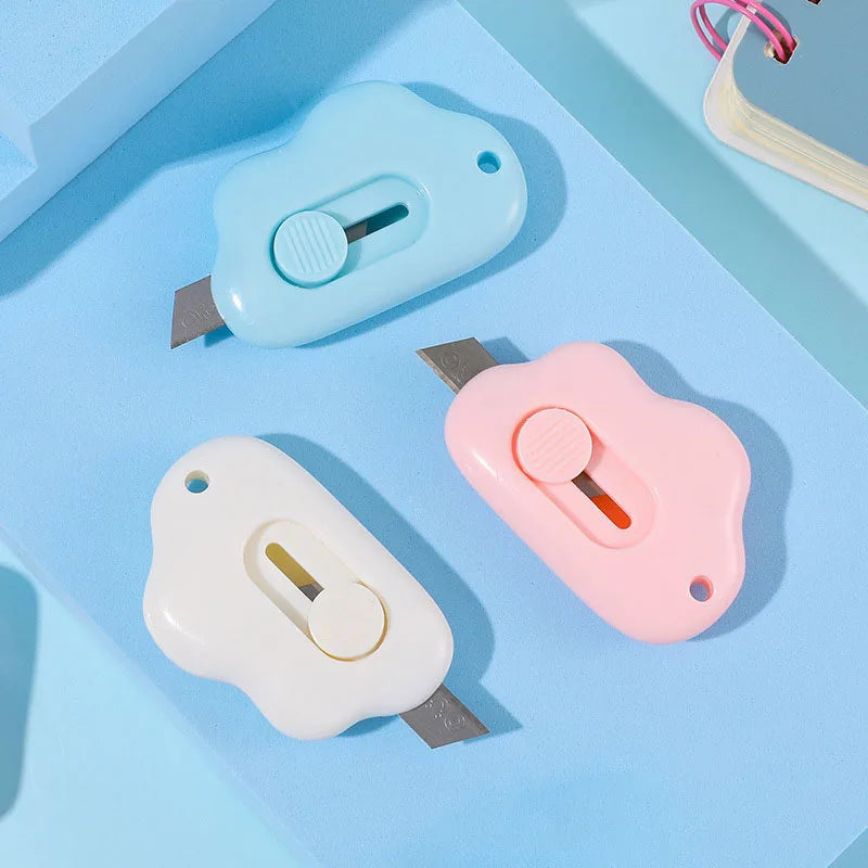 Mini Pocket Cloud Art Utility Knife Box Knife Paper Cutter Craft Wrapping Refillable Blade Stationery