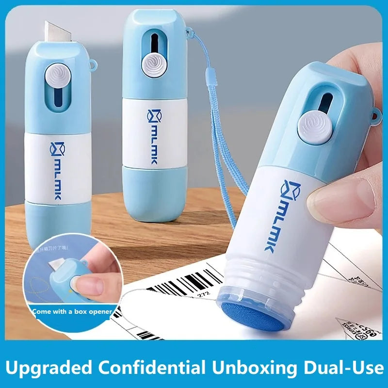 2 in 1 Eraser Labels Packages Courier Opener Mini Letter Envelope Openers Cute Brief Opener Box Cutter KXD01