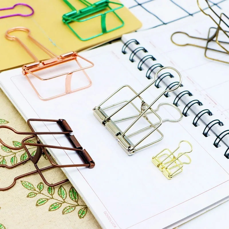 5PCS Paper Metal Diary Clip Office Kawaii Binder Note Stationery Clips Notebook Clip Stationery Cute HXZ05