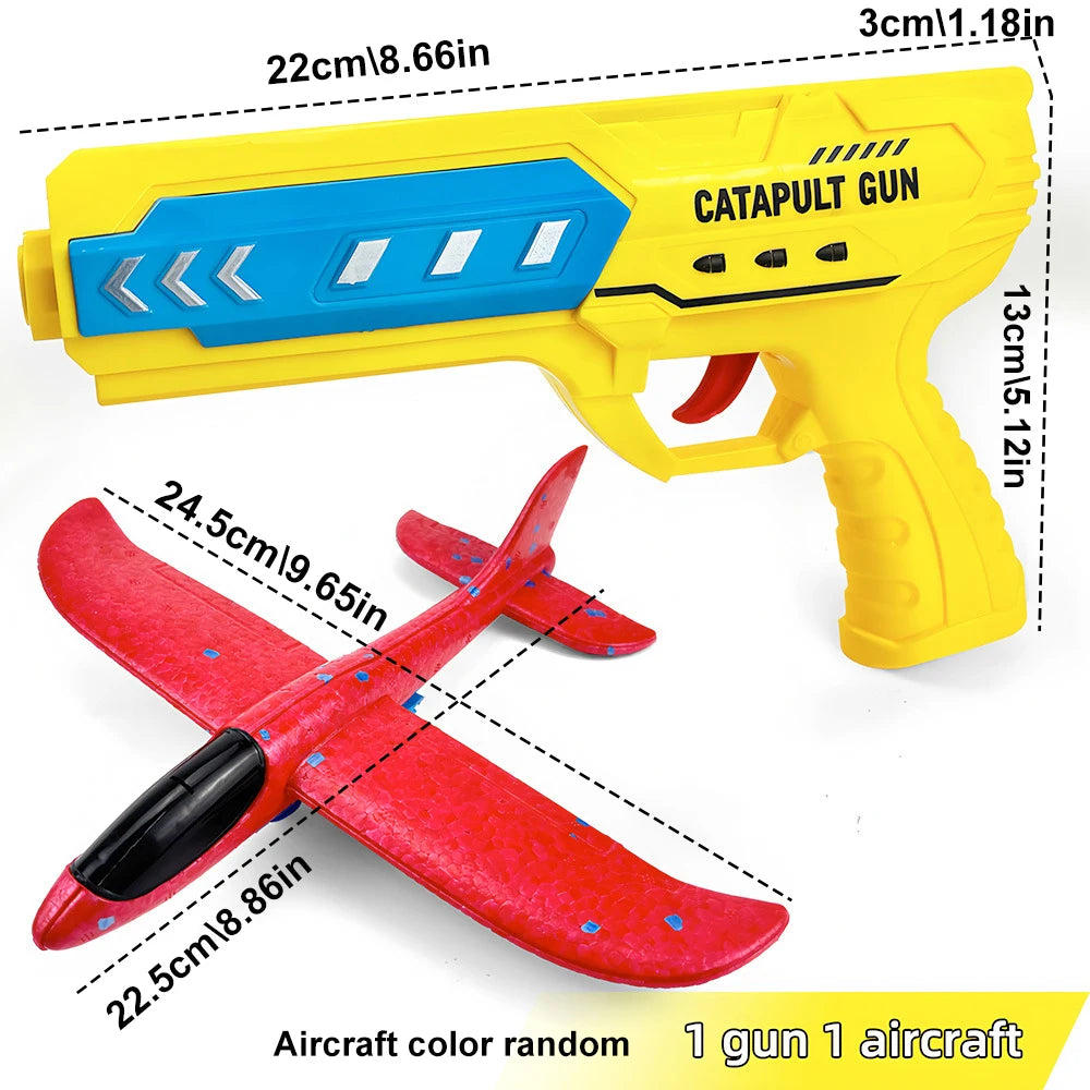 Airplane Launcher Toys Outdoor Sports Flying Toys Children's Foam Ejection Aircraft Toys Birthday Gifts for Boys Girls