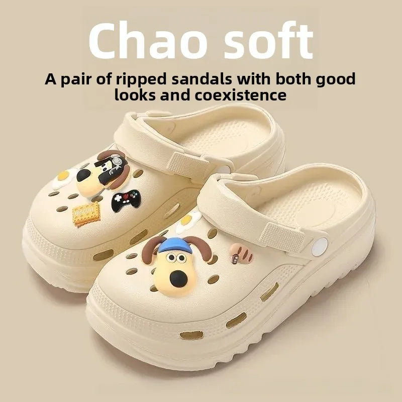 StepPop - Non Smelly Non Noisy Thick Bottomed Cartoon Versatile Heightening Anti Slip Summer New Style Women's Open Toe Beach Sandals