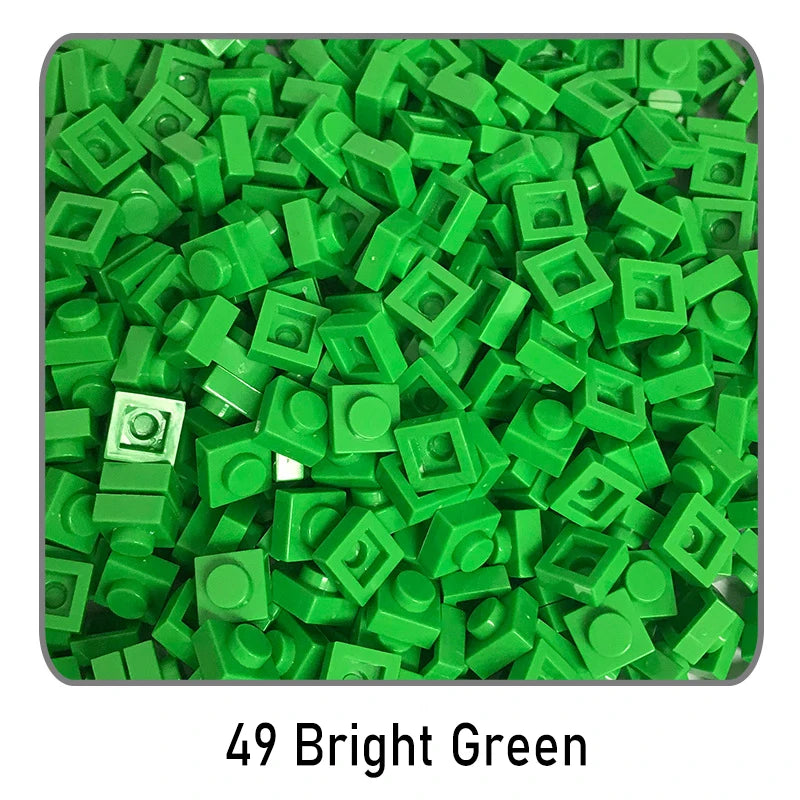 100Pcs DIY Bricks Parts 3024 1x1 Plate Educational Tech Construction Assmble Compatible Block Parts Toys for Child Kids